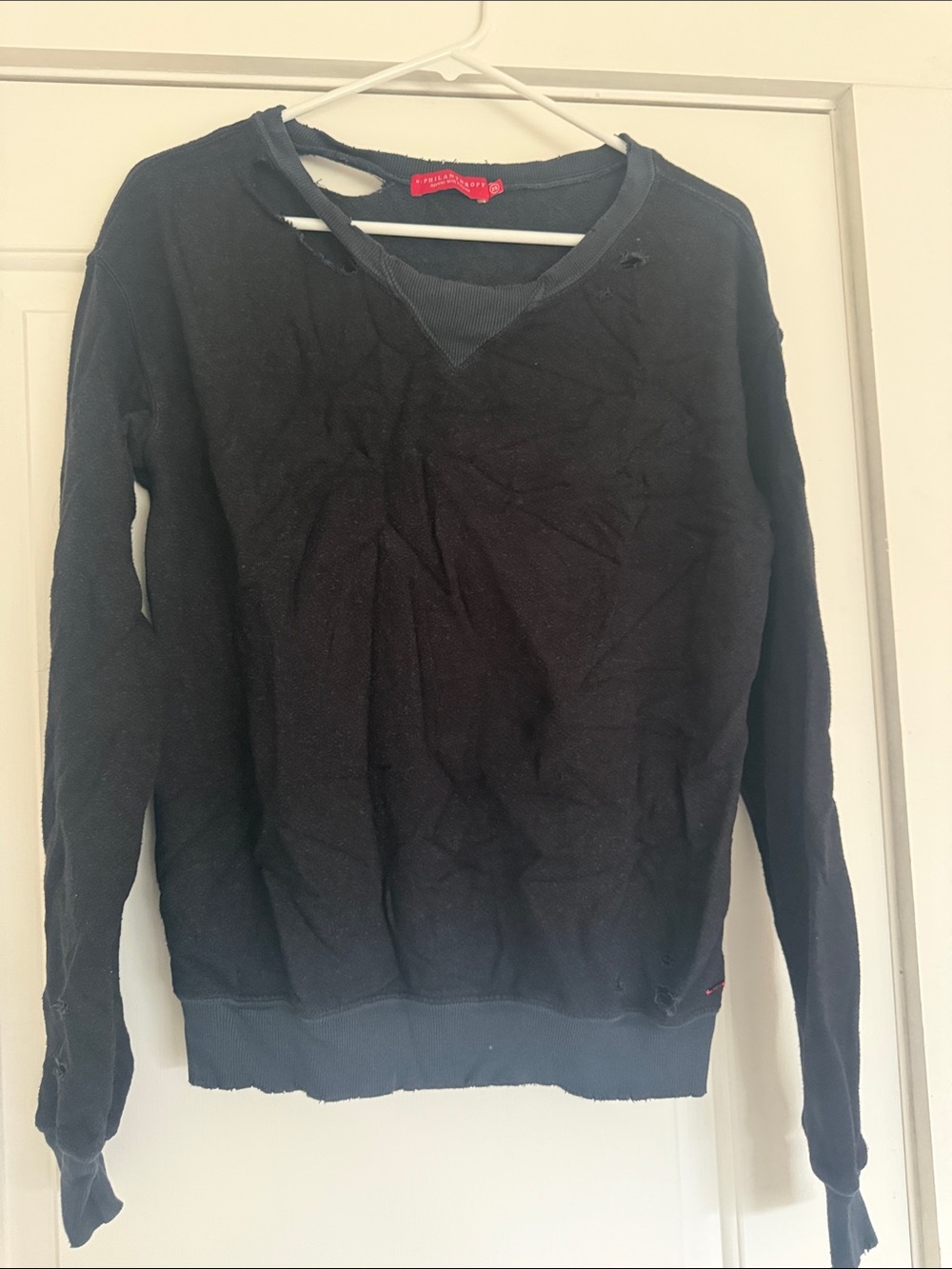 Women’s navy Pullover Sweater - philanthropy
